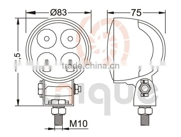 waterproof 12w led working light with Magnetic Base