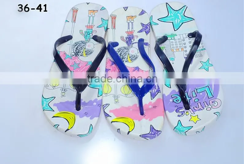 2015 PCU WOMEN Printing New design Flip Flops Beach Slipper