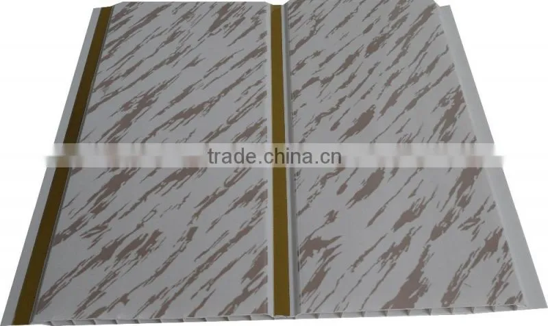 10'' width new style trinidad pvc ceiling panel & wall panel with sivler strip,middle groove G130