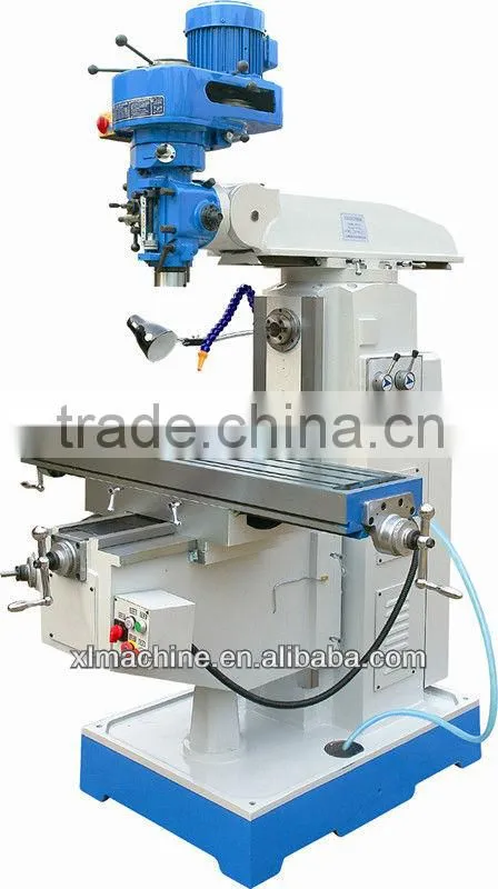 radial arm turret milling machine with swivel head for metal machining