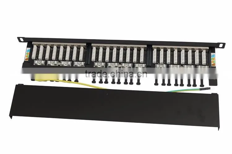 24 ports FTP CAT5e patch panel with LED Light, easy to detect rj45 type