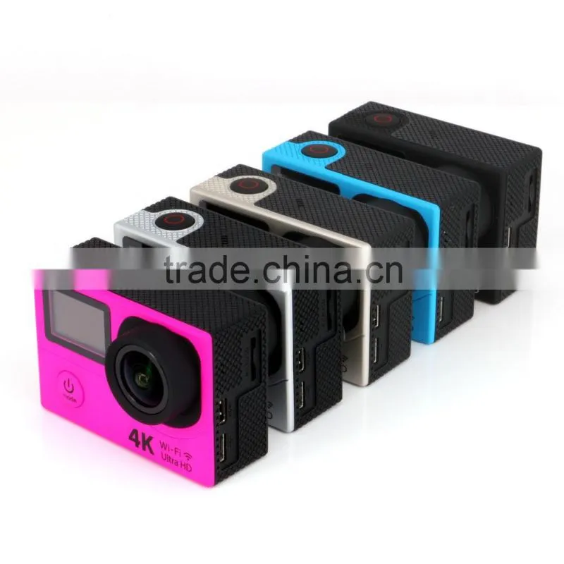 New 2016 Ultra HD 4K WIFI Sport Action Camera with remote control Dual Screen 2" LCD Waterproof 170 Helmet Camcorder DV DVR