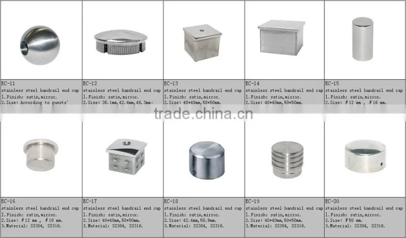 EC-09 304/316L stainless steel tube end cap for steel tubes