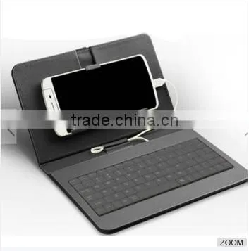 General Wired Keyboard Flip Holster Case For Andriod Mobile Phone 4.2''-6.8''