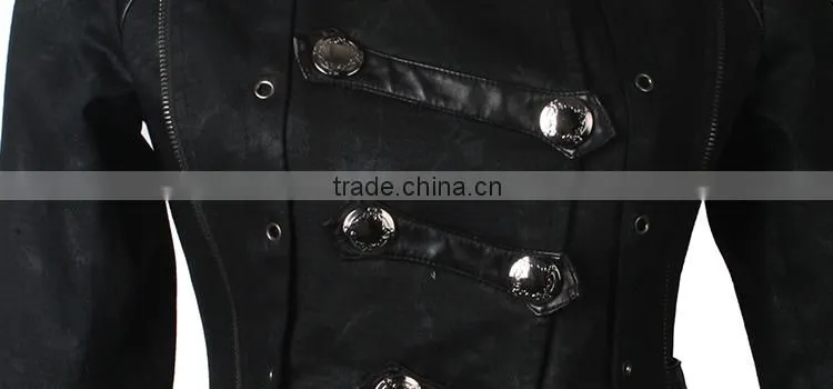 Y-364 Top Sale stylish black men Gothic long winter coat