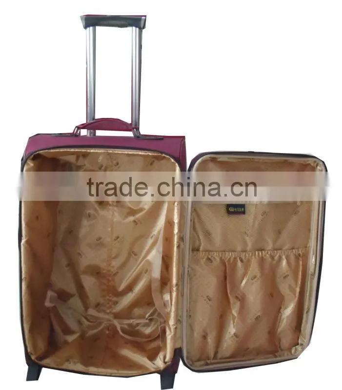 600D fabric 2 wheels business luggage for sale