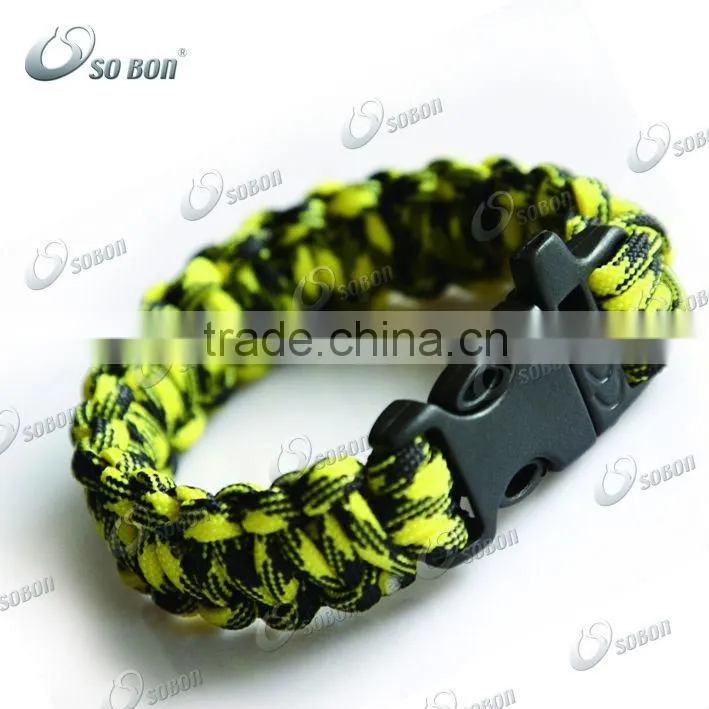 550 paracord survival bracelet with whistle buckle