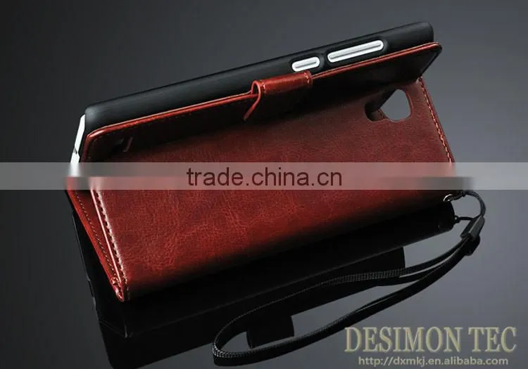 Crazy horse Custom LOGO Cheap price for Xiaomi Redmi Note leather case