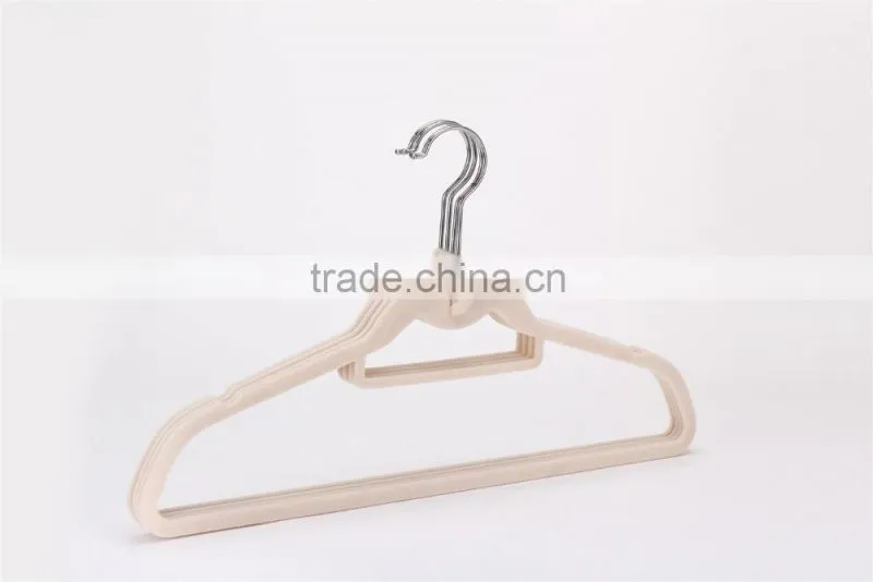 velvet flocked clothes hangers with logo