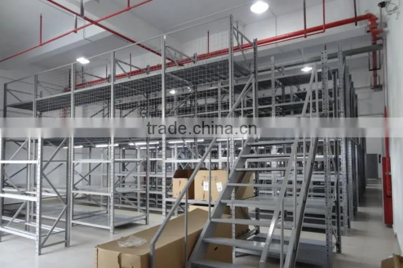 warehouse multi-level mezzanine rack can with different size and colour