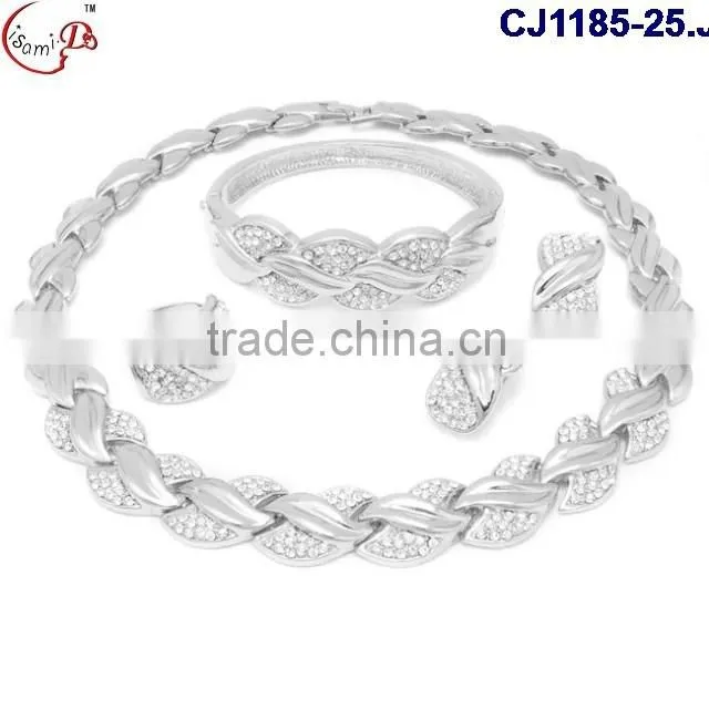 CJ1185-2 Hot sell fashion good quality 18k dubai gold jewelry set for party