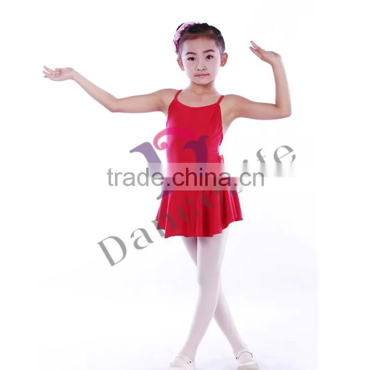 C2123 Ballet Dance Girls Camisole Leotards With Skirt