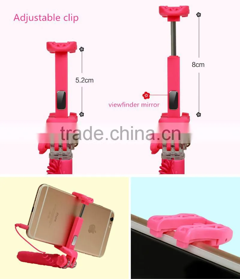 Super Mini 5 Plum Blossom Wired Selfie Stick Secret Garden Flower Selfie Stick For Christmas