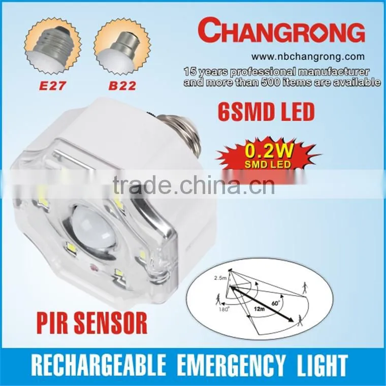 automatic rechargeable PIR led bulbs