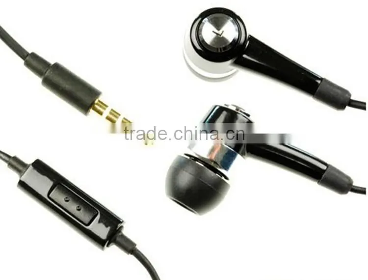 High quality noise cancelling mobile black earphone with mic for samsung