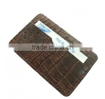 Crocodile leather card clip wallet SCRCW-002