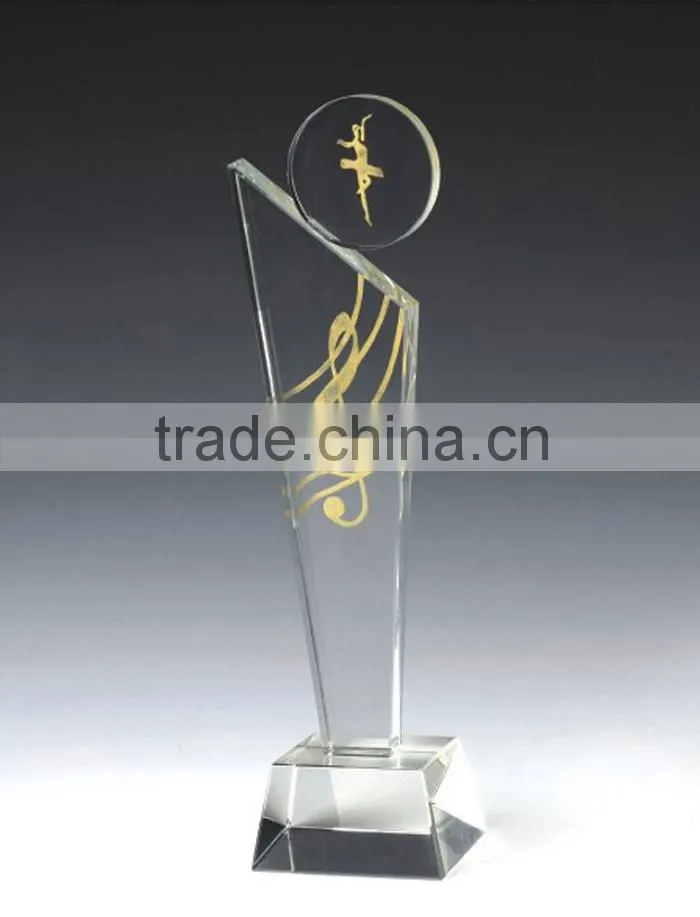 2015 New Design Music K9 Crystal Trophy Custom Crystal Trophy Wholesale Trophy Gift Craft