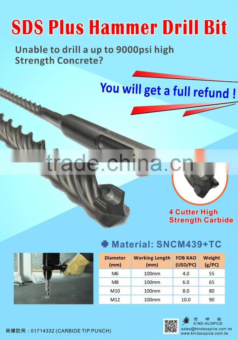 Carbide Tip - Pro SDS Plus Masonry Concrete Drill Bit