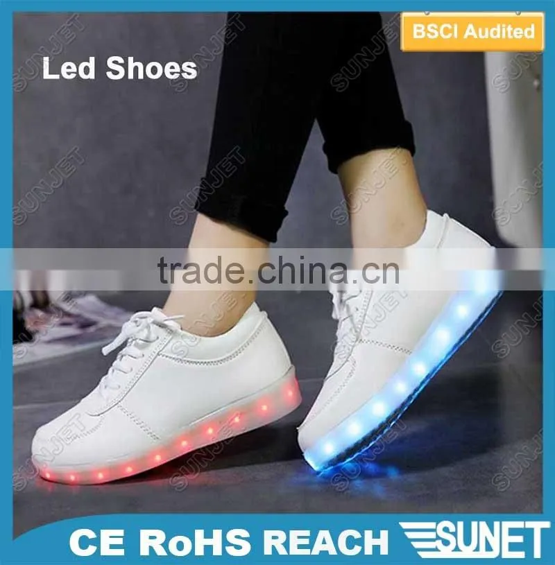 2016hot sale light fashion high top night runner led shoes