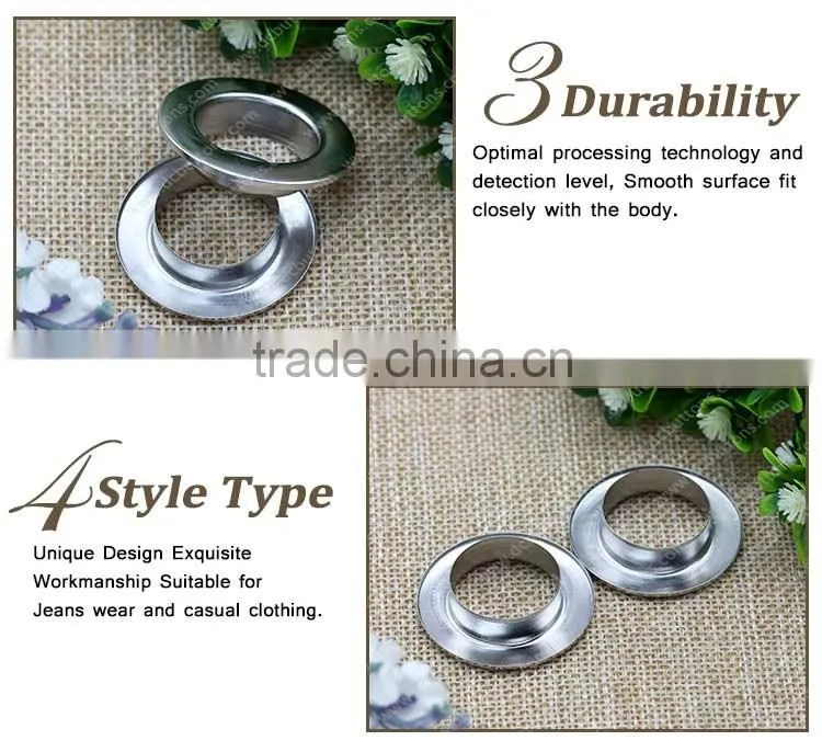 Plating round eyelet in garment metal garment eyelets with grommet