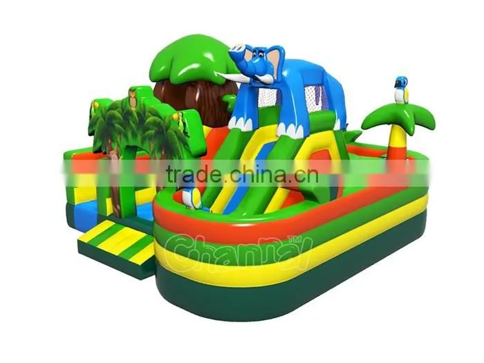 High PVC quality inflatable Jungle slide obstacle course for sale, inflatable kids obstacle playground