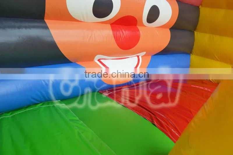 Hot selling high quality commercial adult inflatable clown slide,water climb to slide,smiling slide