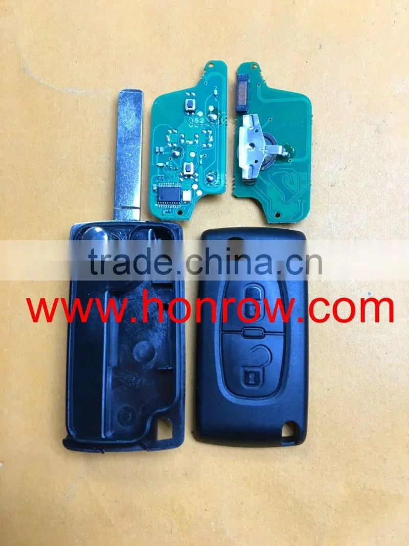 PSA Citroen ASK 2 button flip remote key with VA2 blade 433Mhz PCF7941chip citroen c4 remote key