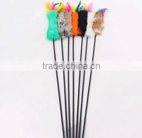 Feather Funny Cat Kitten Toy Tiggerling tickerling Tickle Stick Dangling Fur Toy