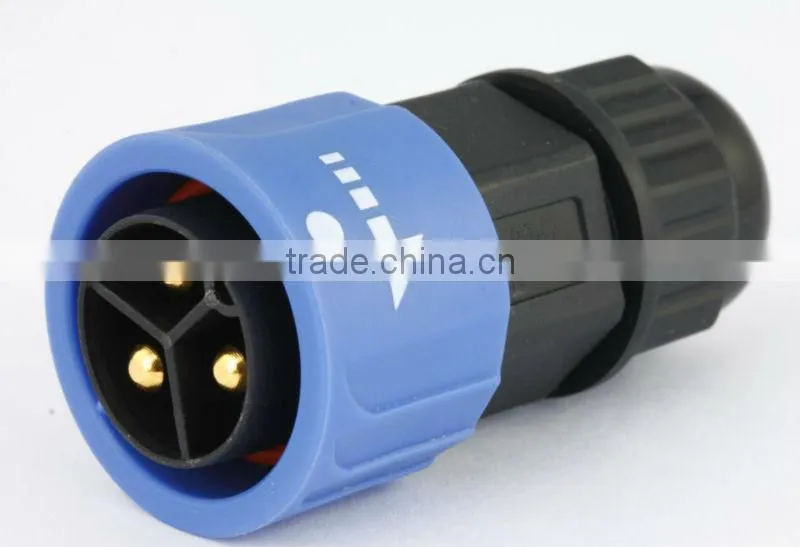 push lock 3 pin power connector with superior electrical and mechanical properties