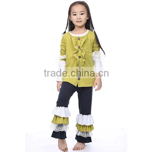 Girl Vintage Clothing Pink Ruffle Cotton Kintted Cardigan