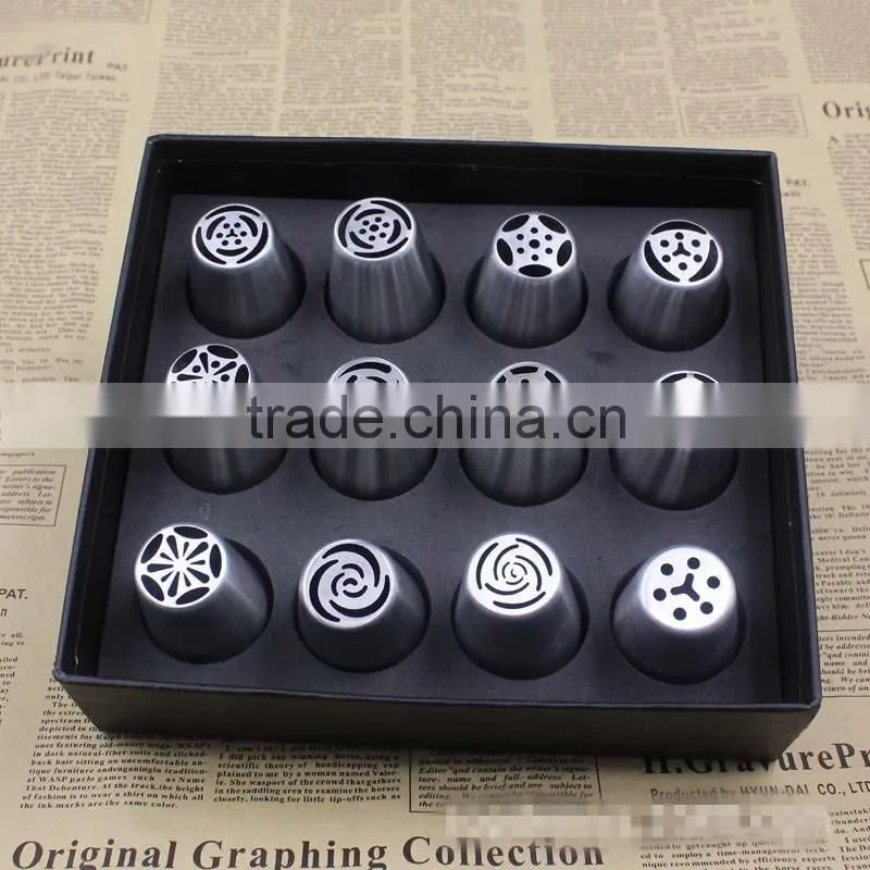 Stainless Steel Russian Piping Tips and Tri Color Coupler Home Baking DIY Cake Pastry Decoration Tool