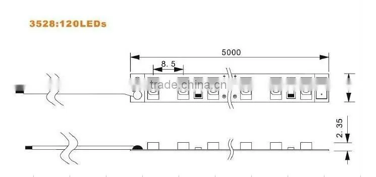 SMD3528 nano waterproof flexible led strip