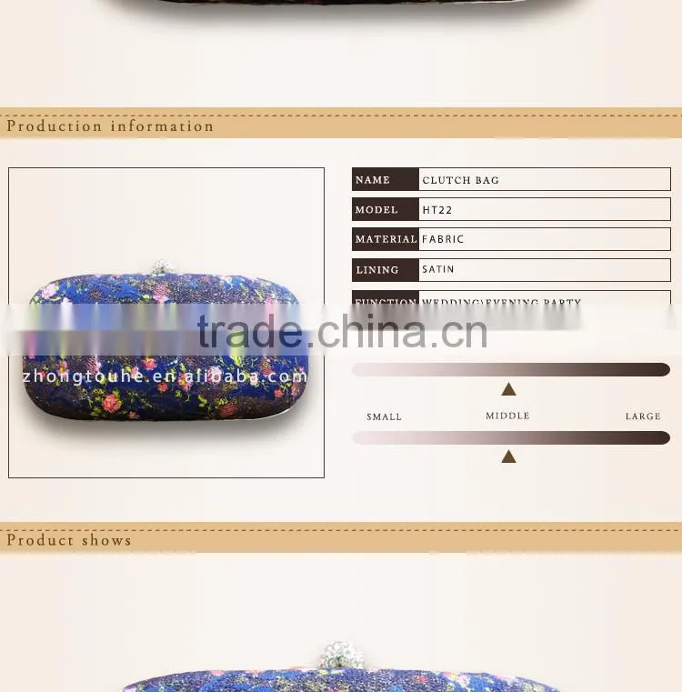 Wholesale print fabric fashion evening bag