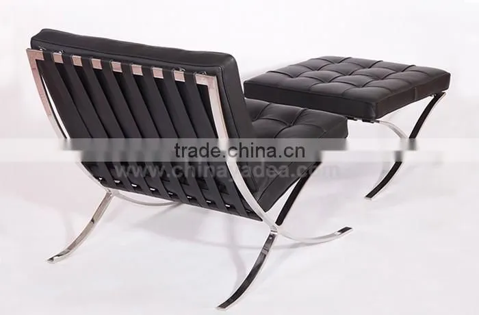 Living Room chaise Lounge Chair & Ottoman designer mies barcelona chair