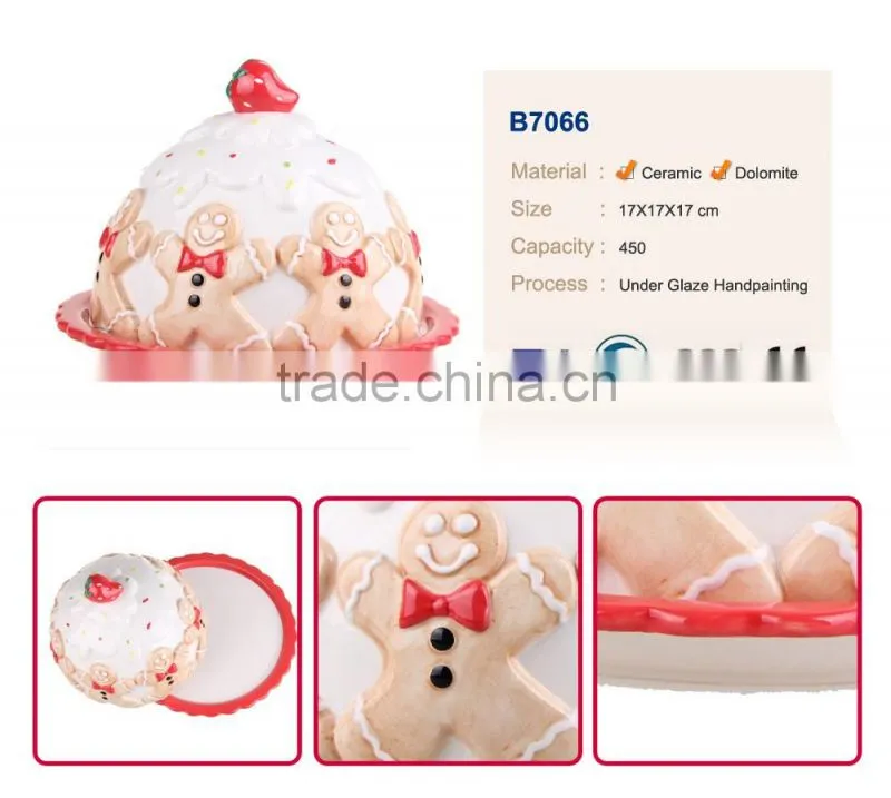 Dehua Christmas ceramic Turkey dish ceramic dry fruit plate