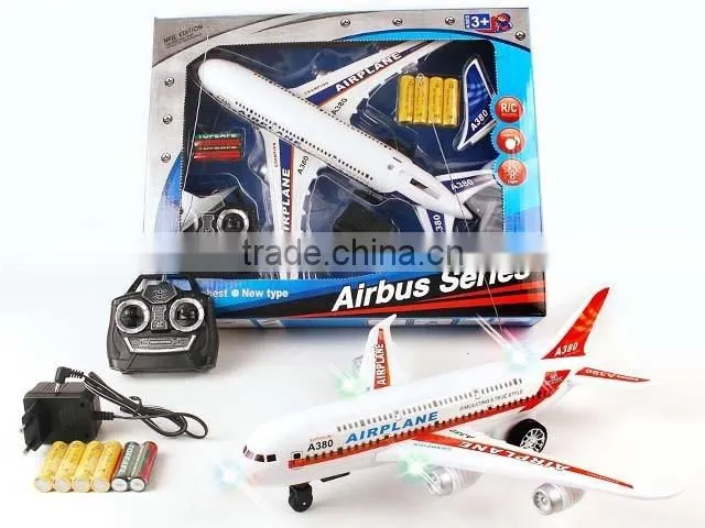 10212392 CE Approval Two Function Remote Control lighting A380 airplane toys
