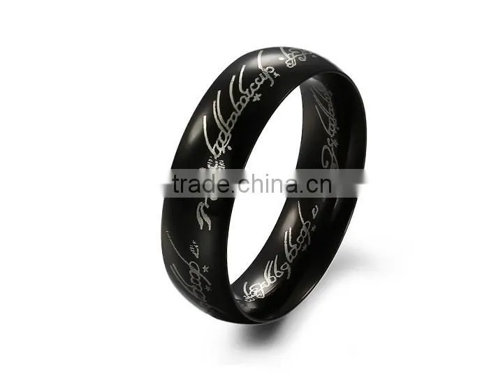 KSTONE 316L Stainless steel engraving black ring lord of the rings ring