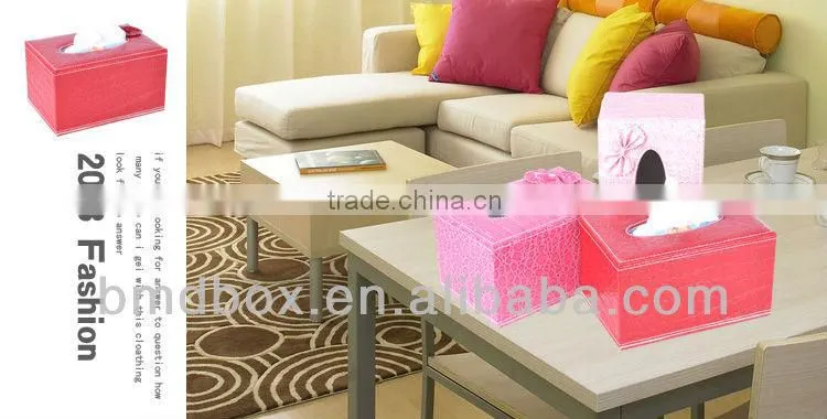 luxury leather rectangular tissue box cover