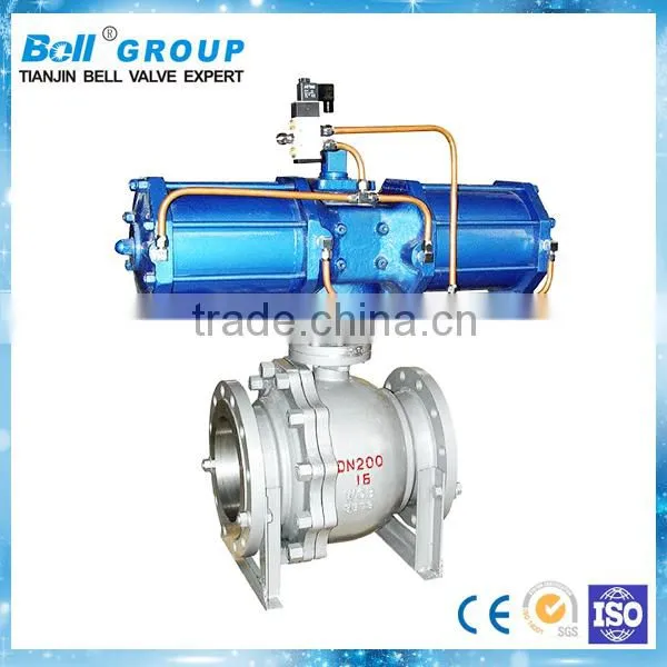pneumatic actuator equipped with electrical positioner as a regulating ball valve