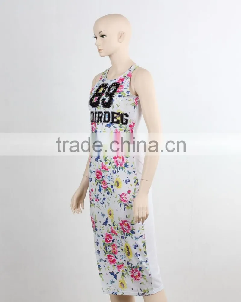 Custom design fashion two piece bodycon dress 2016 gril women dress new fashion pint good quality