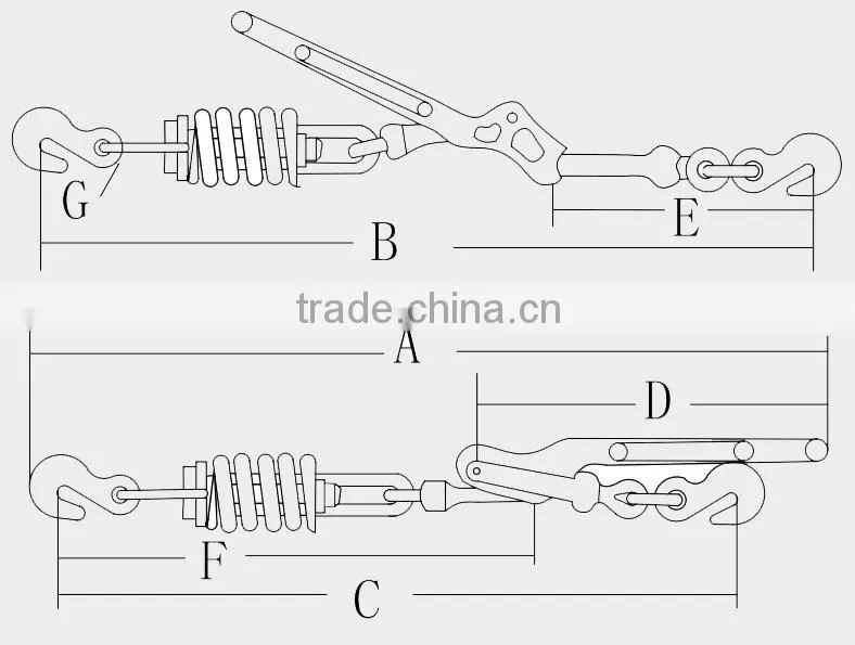 Standard Snubber Spring Load Binder with Hook