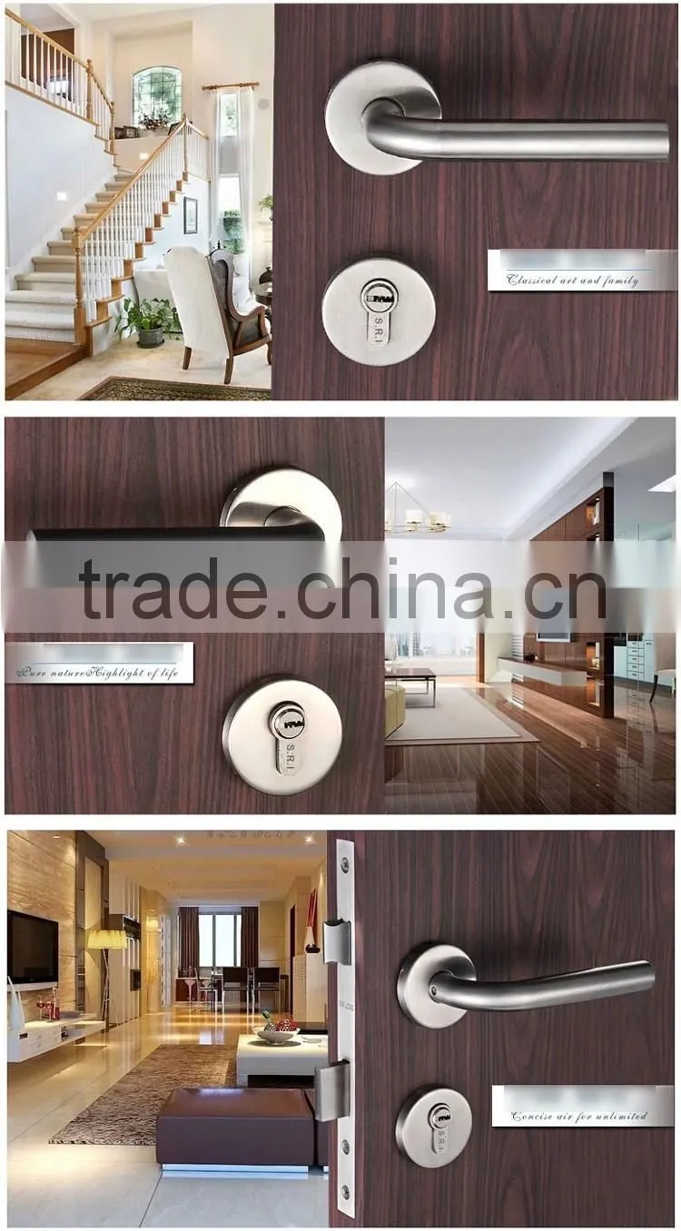 Modern 304 stainless steel door lever for wooden doors