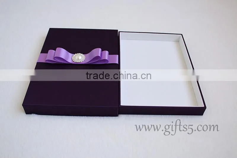 High end luxury silk wedding invitation box