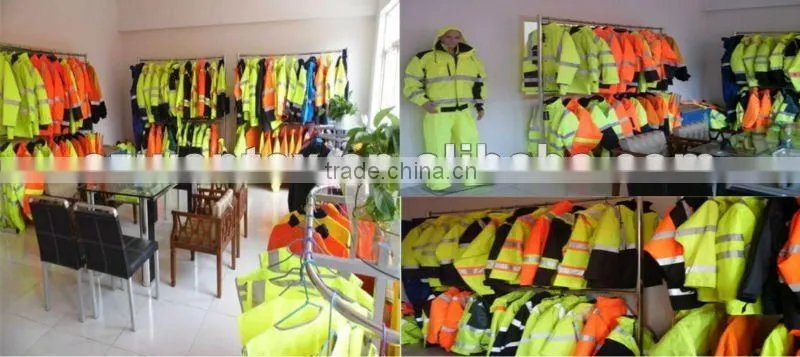 fluorescent yellow/black safety working jacket polar fleece reflective safety working jacket parka