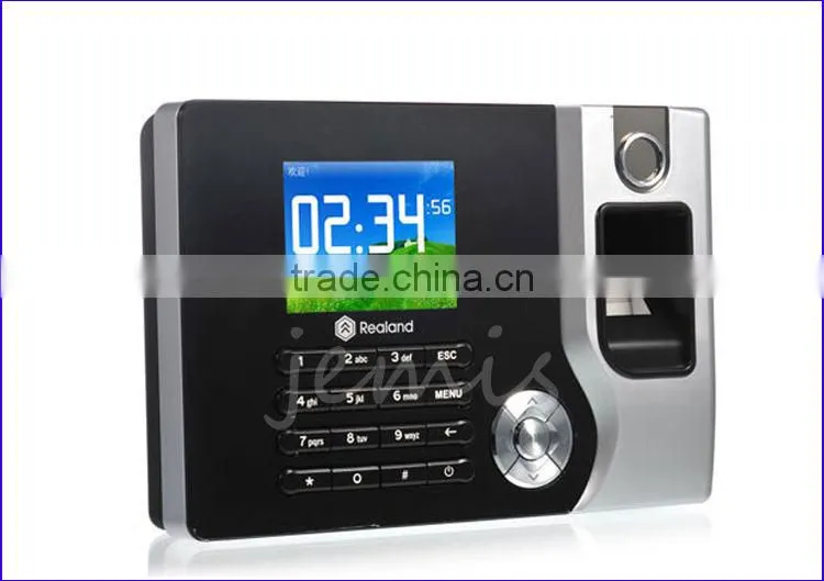Realand TCP/IP, USB-Host, 2.4 inch Colorful TFT Display biometric & RFID Card fingerprint employee attendance machine