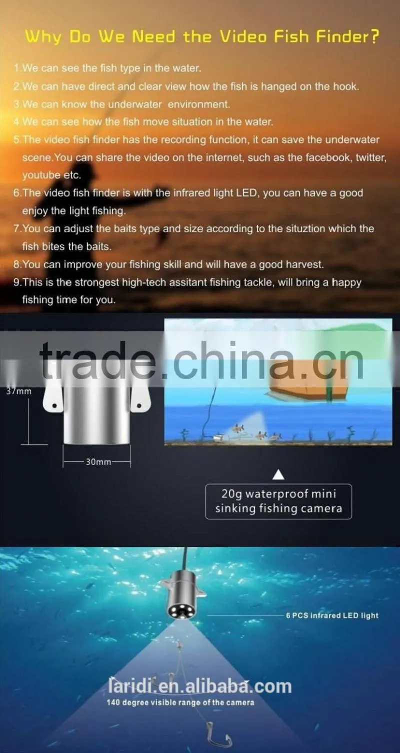 2016 New product Fish finder X3 4.3 inch monitor underwater IP7 video camera Vision fishing equipment
