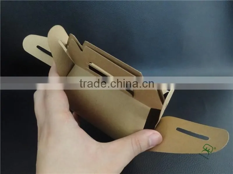 Fancy design kraft paper cake packing box with handle