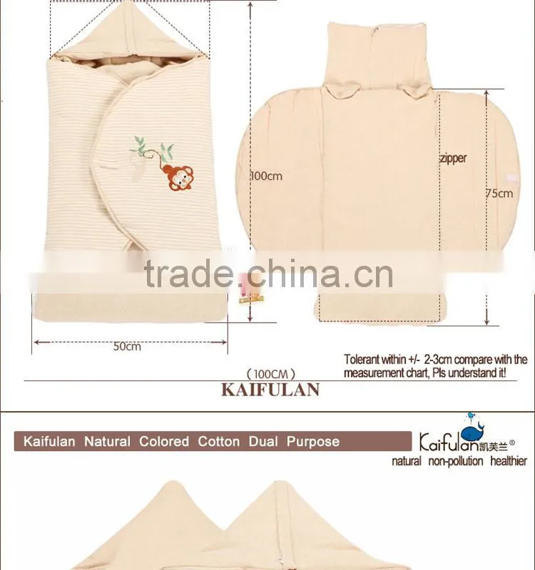 Embrodiery Newborn infant baby cuddle blanket quilted baby sleeping bag