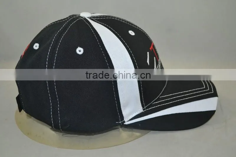 Guangzhou hat factory professional custom 8 panel / / embroidery logo / 100% cotton/black baseball cap