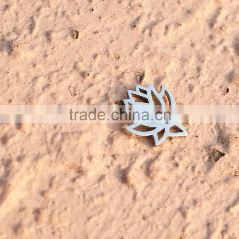 Fashionable Jewelry Stainless Steel 12mm Lotus Flower Jewelry Connectors